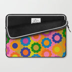 Happy Flowers Colorful Retro Maximalist Pattern Laptop Sleeve Gallery Image 2