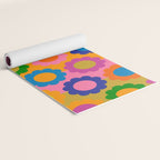 Happy Flowers Colorful Retro Maximalist Pattern Yoga Mat Gallery Image 2