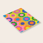 Happy Flowers Colorful Retro Maximalist Pattern Notebook Gallery Image 3