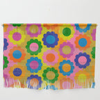 Happy Flowers Colorful Retro Maximalist Pattern Wall Hanging Gallery Image 1