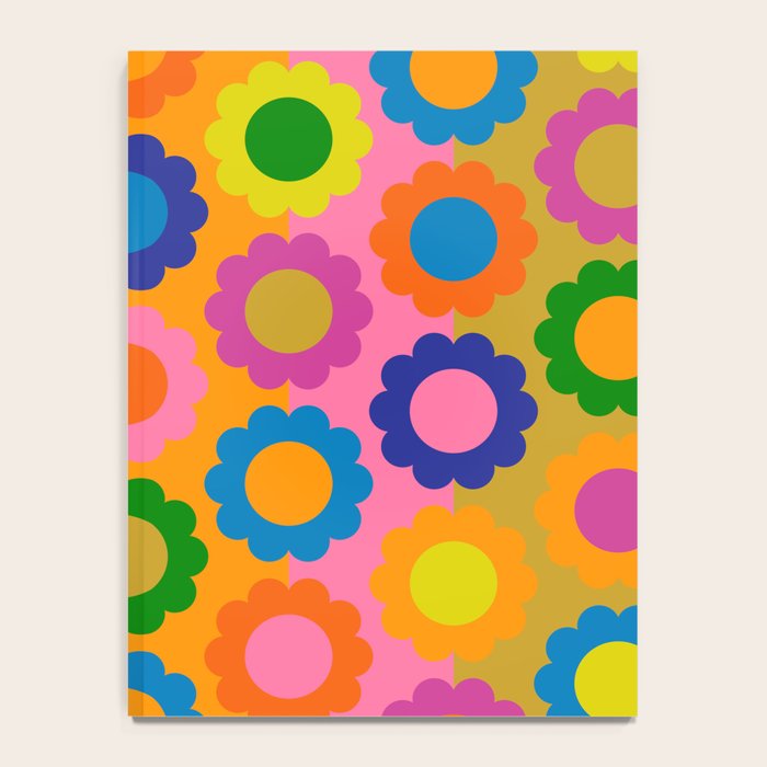 Happy Flowers Colorful Retro Maximalist Pattern Notebook Gallery Image 4
