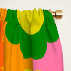 Happy Flowers Colorful Retro Maximalist Pattern Window Curtain Gallery Image 2