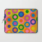Happy Flowers Colorful Retro Maximalist Pattern Laptop Sleeve Gallery Image 1