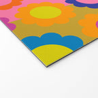 Happy Flowers Colorful Retro Maximalist Pattern Welcome Mat Gallery Image 2