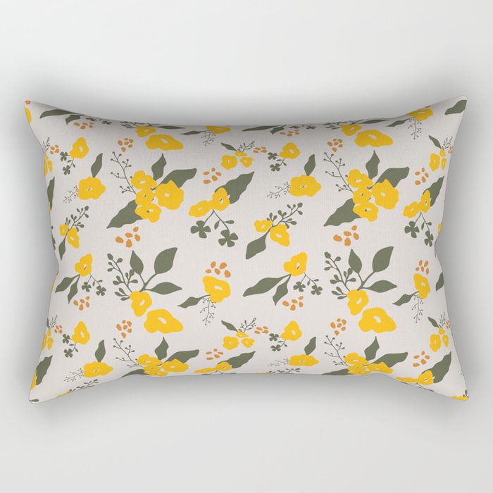 Flower Market Yellow Flowers Rectangular Pillow Gallery Image 2