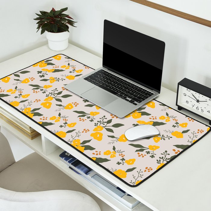 Flower Market Yellow Flowers Desk Mat Gallery Image 2