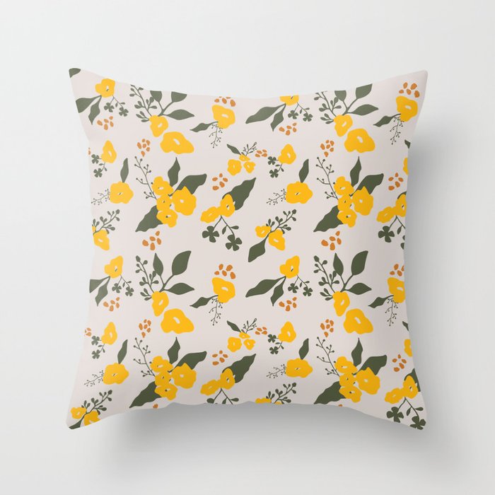 Flower Market Yellow Flowers Throw Pillow Gallery Image 6