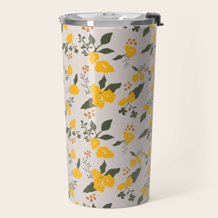 Flower Market Yellow Flowers Travel Mug Gallery Image 2
