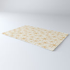 Twinkling Mid Century Modern Starburst Pattern Cream and Muted Mustard Gold Rug Gallery Image 3