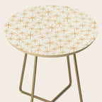 Twinkling Mid Century Modern Starburst Pattern Cream and Muted Mustard Gold Side Table Gallery Image 2
