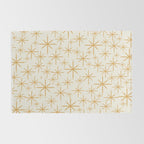Twinkling Mid Century Modern Starburst Pattern Cream and Muted Mustard Gold Rug Gallery Image 2