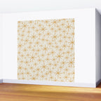 Twinkling Mid Century Modern Starburst Pattern Cream and Muted Mustard Gold Wall Mural Gallery Image 2