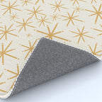 Twinkling Mid Century Modern Starburst Pattern Cream and Muted Mustard Gold Rug Gallery Image 4