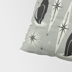Mid Century Meow Retro Atomic Cats - Gray Pillow Sham Gallery Image 4