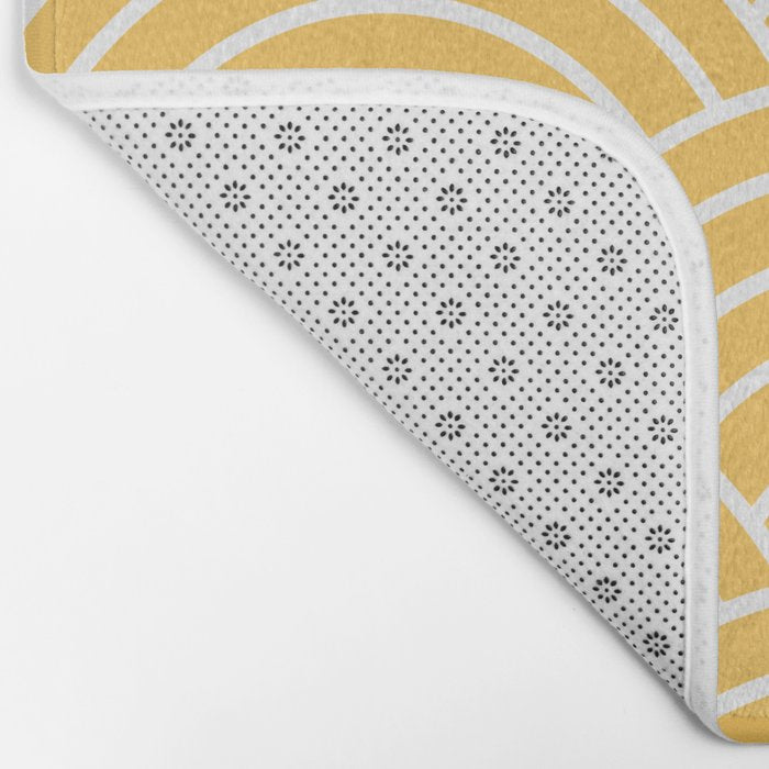 Yellow Japanese Seigaiha Wave Bath Mat Gallery Image 2