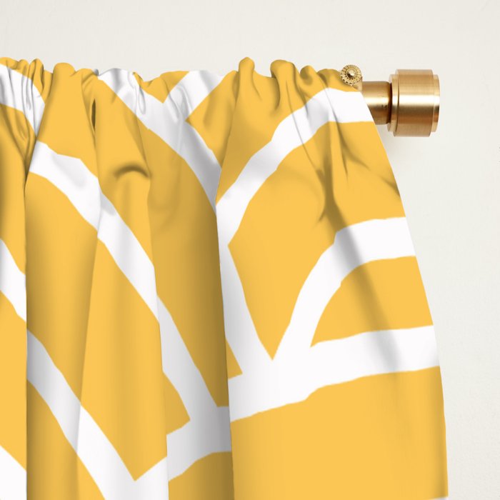 Yellow Japanese Seigaiha Wave Window Curtain Gallery Image 2