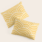 Yellow Japanese Seigaiha Wave Pillow Sham Gallery Image 3