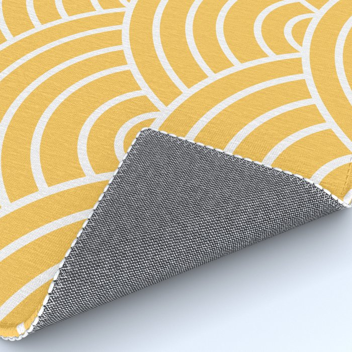 Yellow Japanese Seigaiha Wave Rug Gallery Image 4