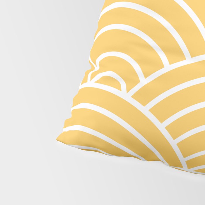 Yellow Japanese Seigaiha Wave Pillow Sham Gallery Image 4