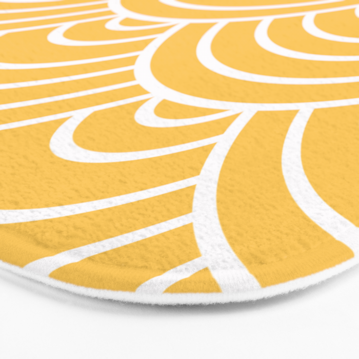 Yellow Japanese Seigaiha Wave Bath Mat Gallery Image 3