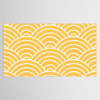 Yellow Japanese Seigaiha Wave Tablecloth Gallery Image 2