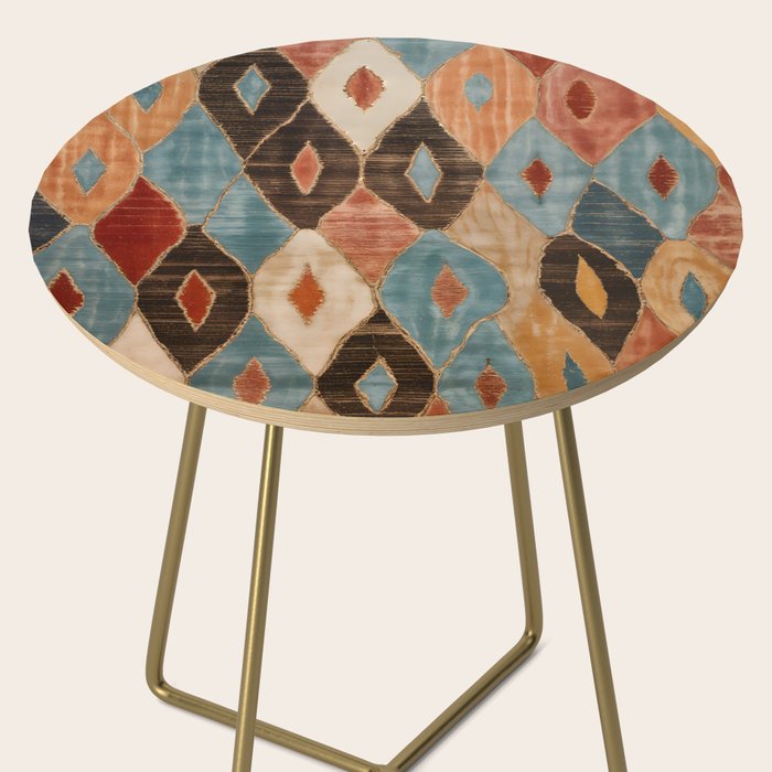 Rustic Shabby Moroccan Weave Side Table Gallery Image 2