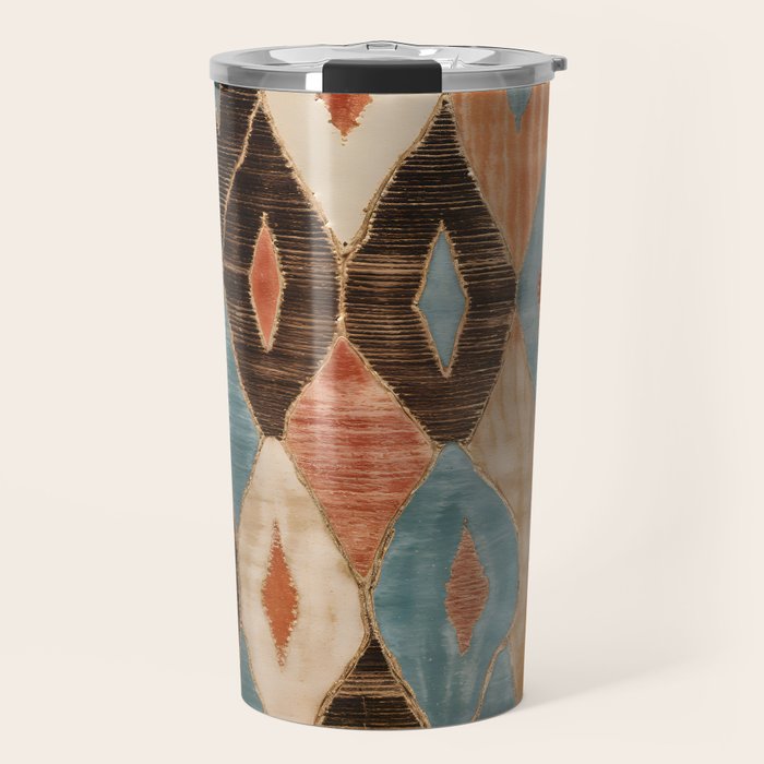Rustic Shabby Moroccan Weave Travel Mug Gallery Image 1