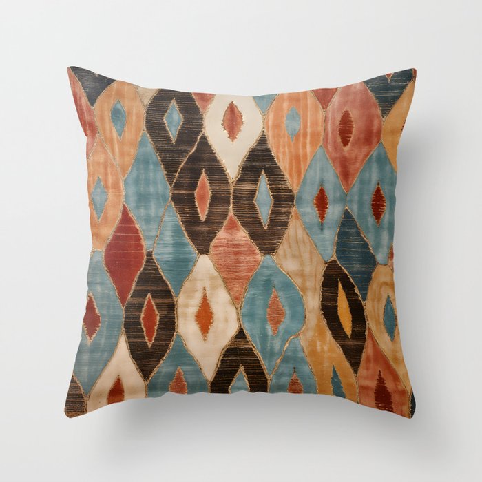 Rustic Shabby Moroccan Weave Throw Pillow Gallery Image 6