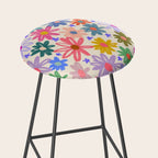 Bright Flowers and Stars Stool Gallery Image 2