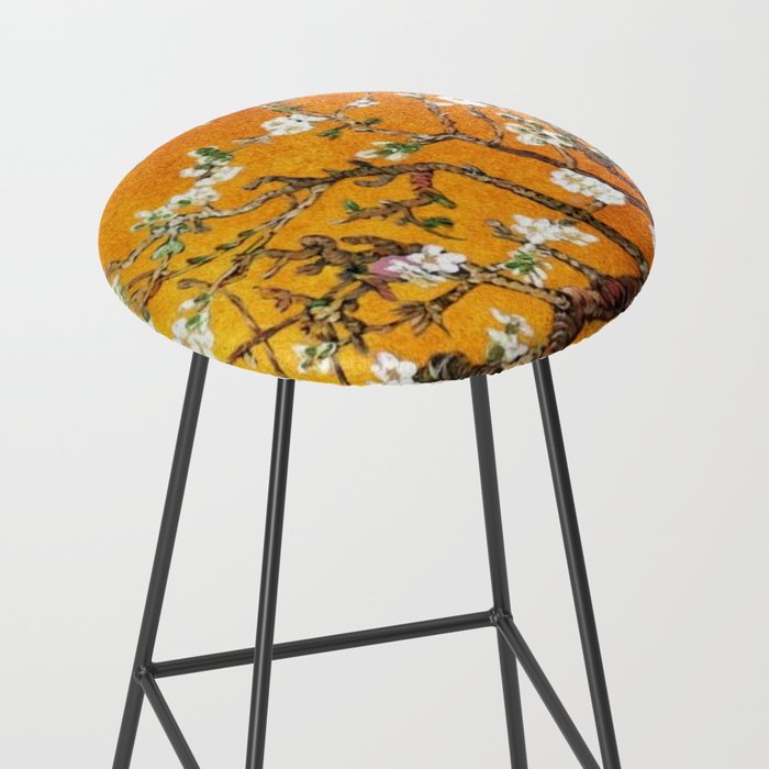 Vincent van Gogh Blossoming Almond Tree (Almond Blossoms) Orange Sky Stool Gallery Image 2