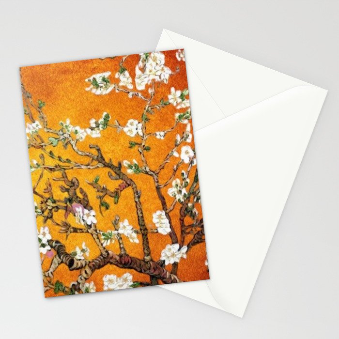 Vincent van Gogh Blossoming Almond Tree (Almond Blossoms) Orange Sky Stationery Card Gallery Image 2