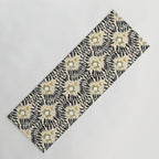 Froggie Ogee - black, moss green, and cream Yoga Mat Gallery Image 1