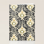 Froggie Ogee - black, moss green, and cream Stationery Card Gallery Image 2