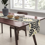 Froggie Ogee - black, moss green, and cream Table Runner Gallery Image 2
