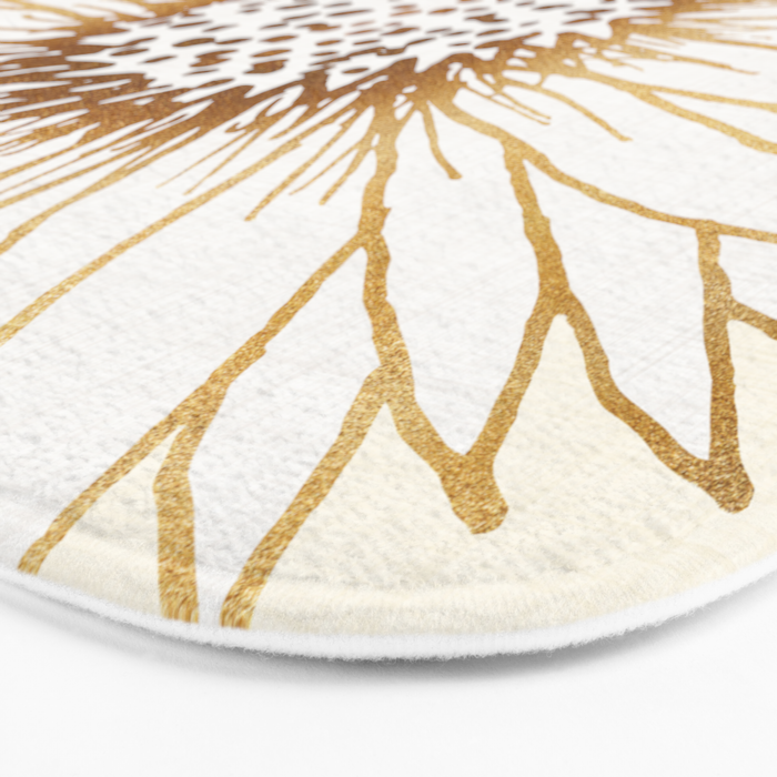 Gold Sunflower Drawing Bath Mat Gallery Image 3
