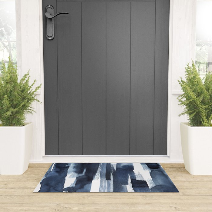 Blue Brush Welcome Mat Gallery Image 3