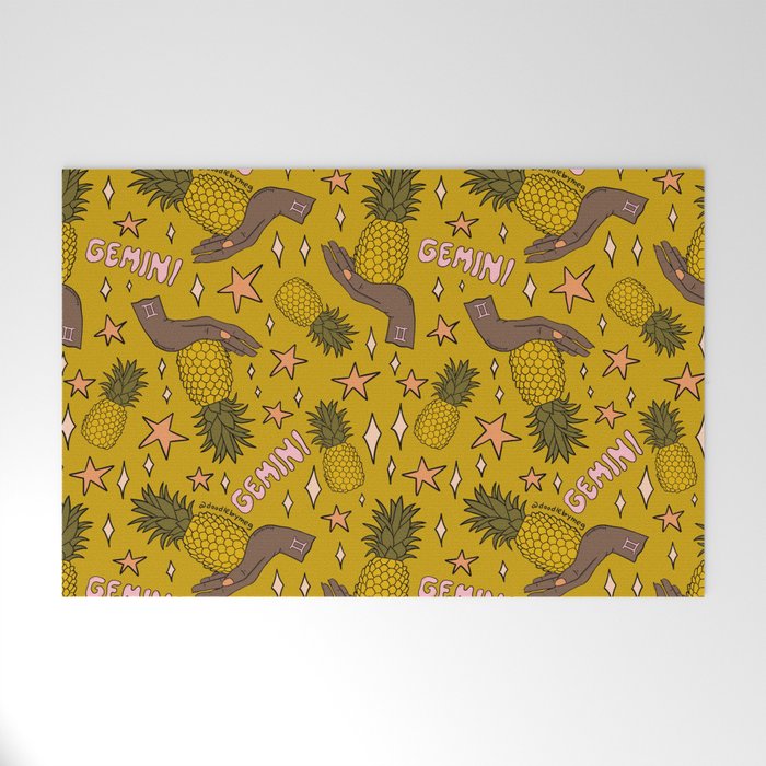 Gemini Pineapple Print Welcome Mat Gallery Image 1