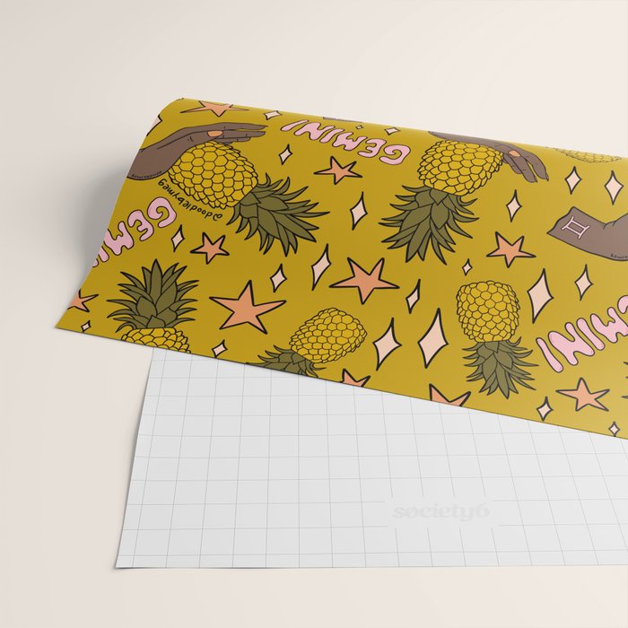 Gemini Pineapple Print Wrapping Paper Gallery Image 2