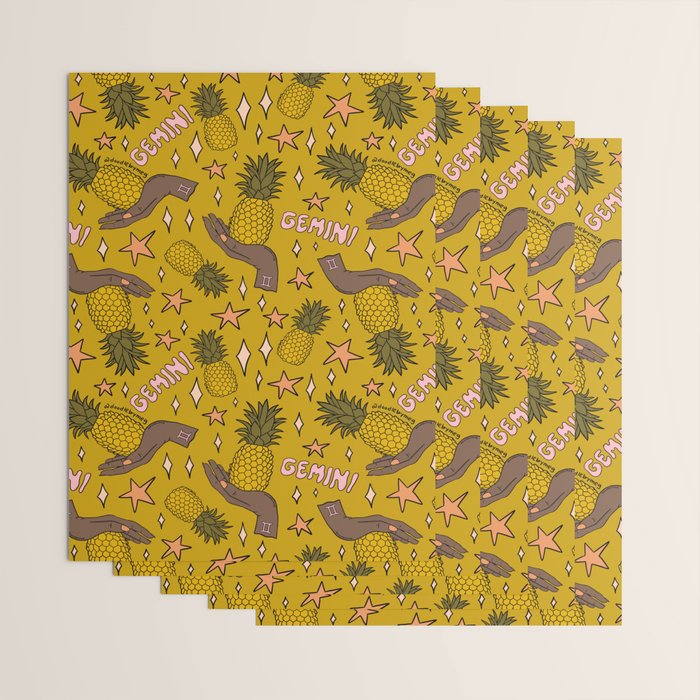 Gemini Pineapple Print Wrapping Paper Gallery Image 3