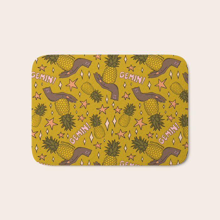 Gemini Pineapple Print Bath Mat Gallery Image 1