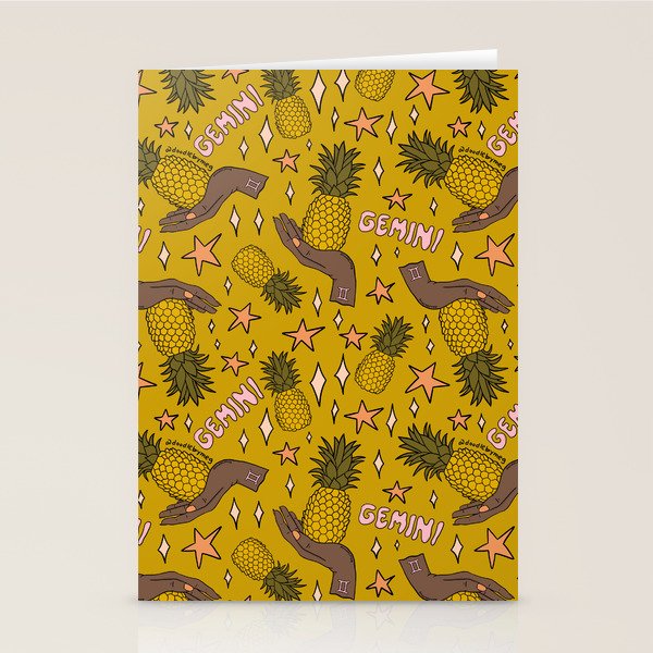 Gemini Pineapple Print Stationery Card Gallery Image 1