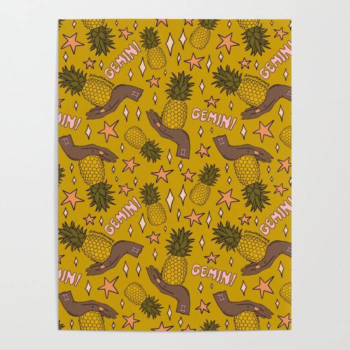 Gemini Pineapple Print Poster Gallery Image 4