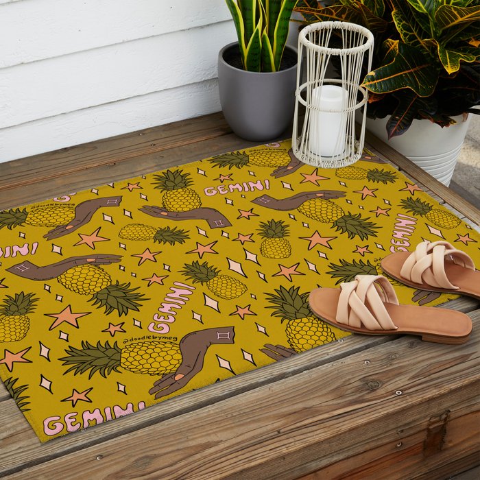 Gemini Pineapple Print Outdoor Rug Gallery Image 2