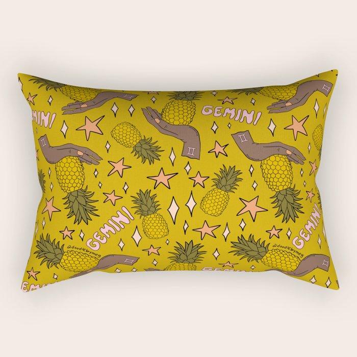Gemini Pineapple Print Rectangular Pillow Gallery Image 2