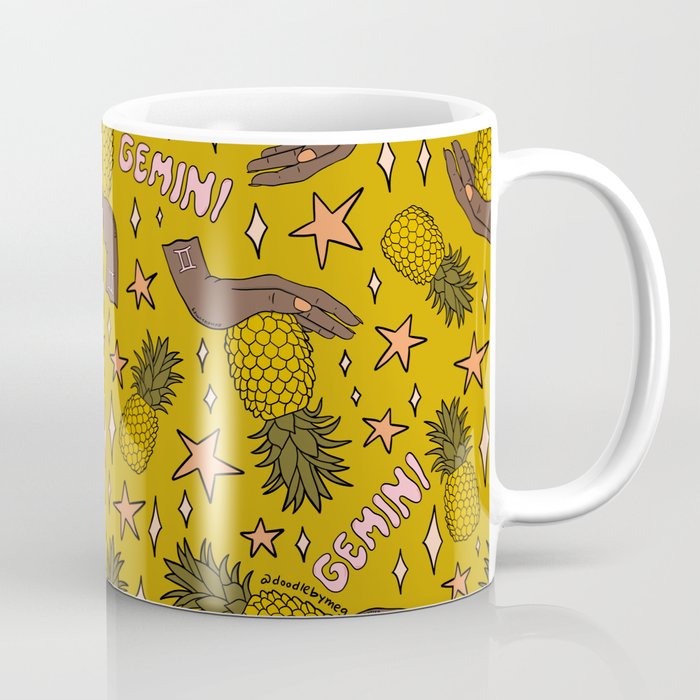 Gemini Pineapple Print Coffee Mug Gallery Image 1