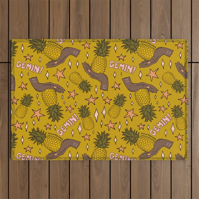 Gemini Pineapple Print Outdoor Rug Gallery Image 1