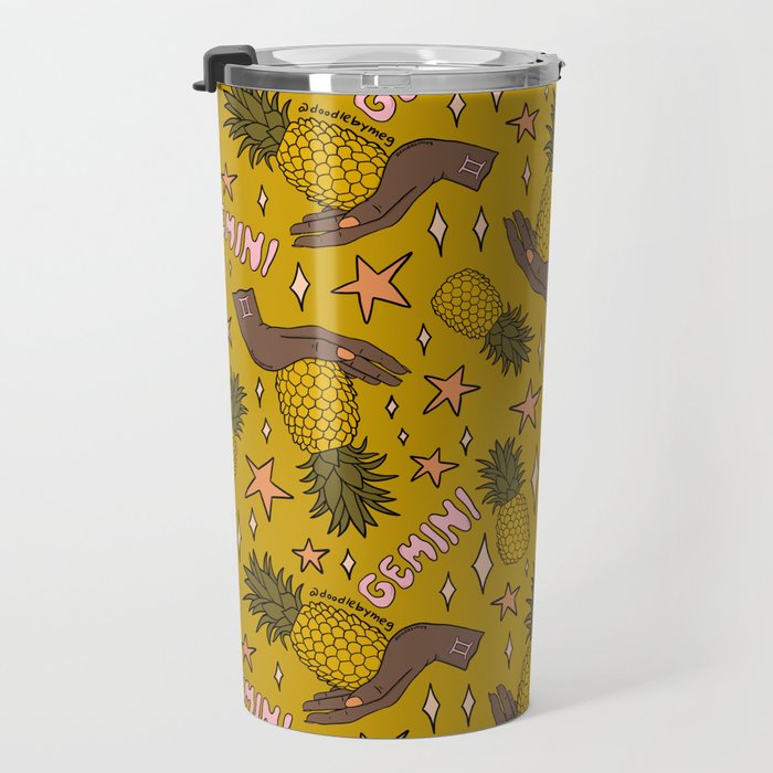 Gemini Pineapple Print Travel Mug Gallery Image 3