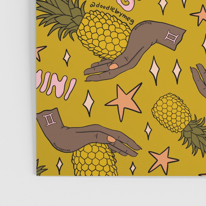Gemini Pineapple Print Poster Gallery Image 3