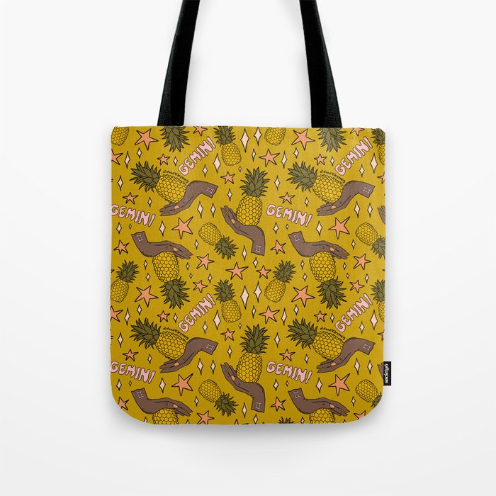 Gemini Pineapple Print Tote Bag Gallery Image 1