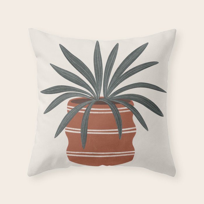 happy houseplant Throw Pillow Gallery Image 6